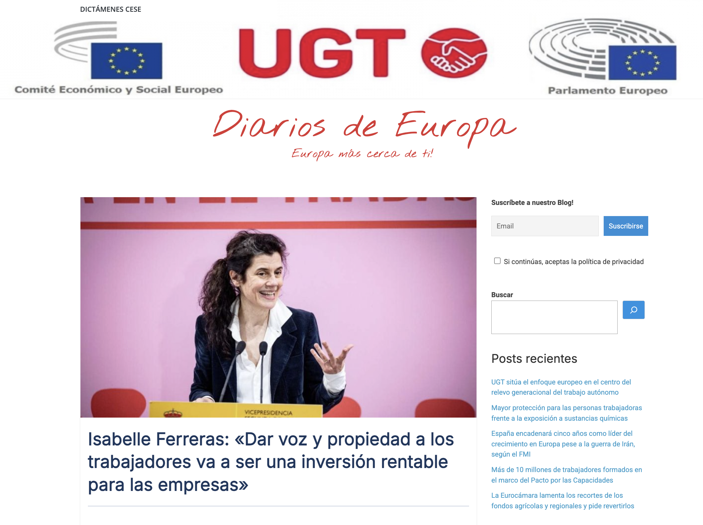 UGT Políticas Europeas